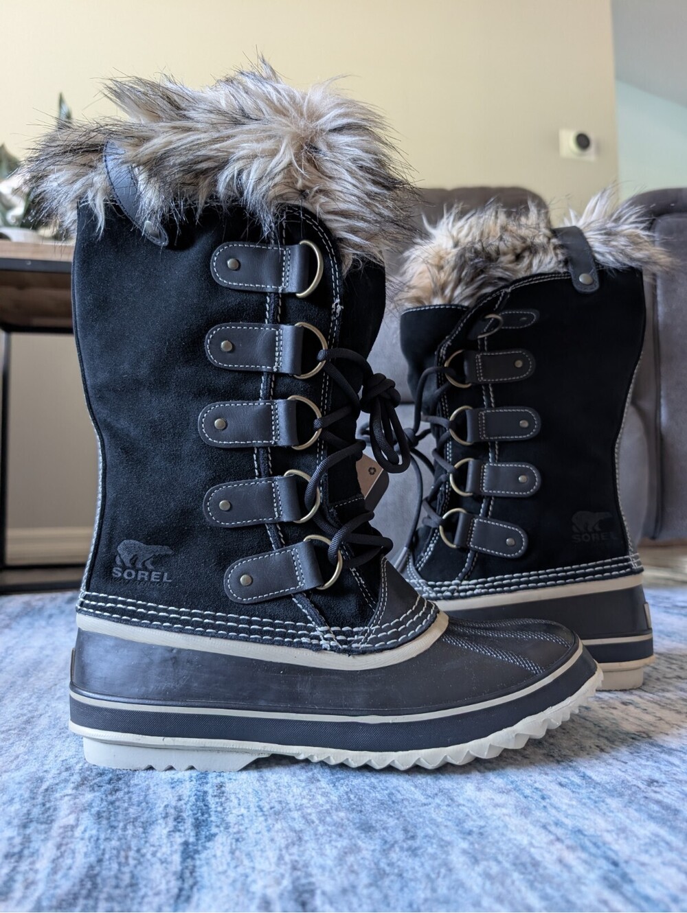 SOREL Joan Of Arctic Boots Womens Size 11  Waterproof Snow Rain Winter Faux Fur - Picture 11 of 16